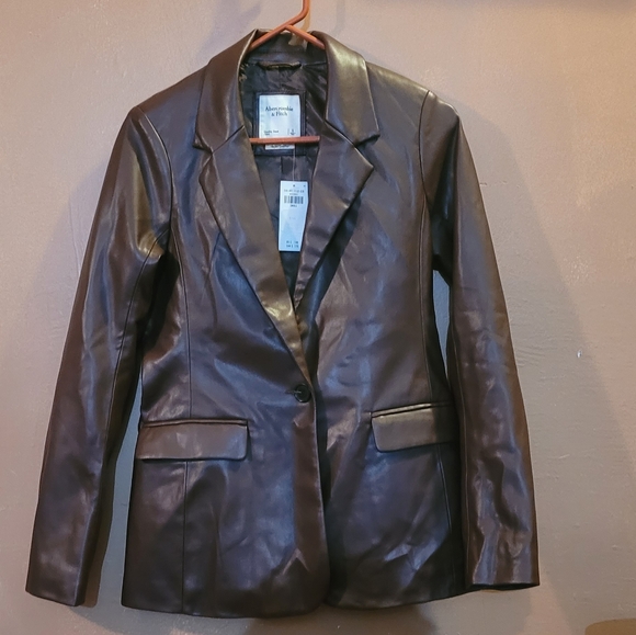 leather blazer abercrombie, grand 
